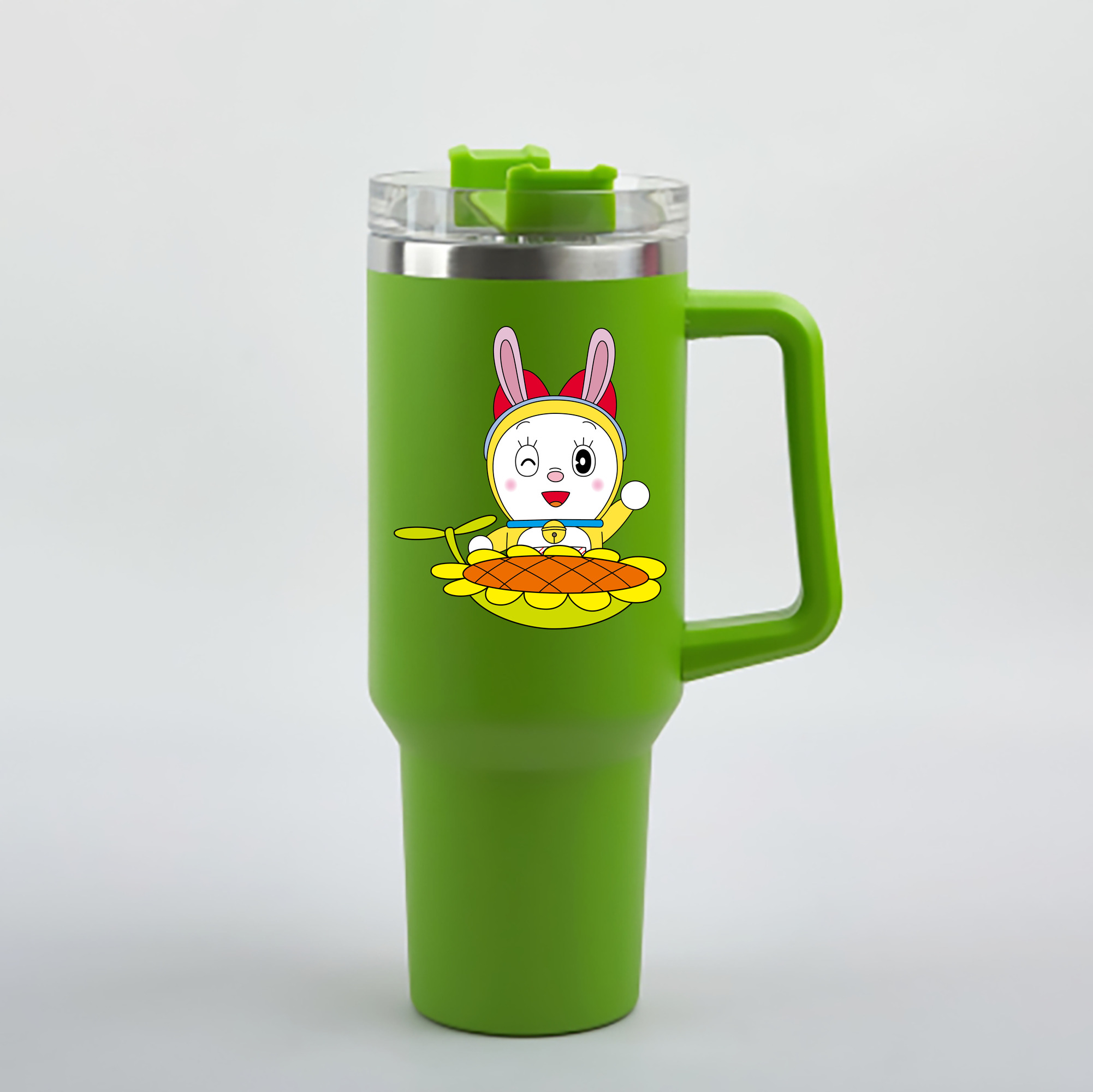 （画像用） ドラえもん ドラミ Doraemon Dorami 1200mL車用タンブラー - クリスタルステッカー（プラスチックストロー付き）